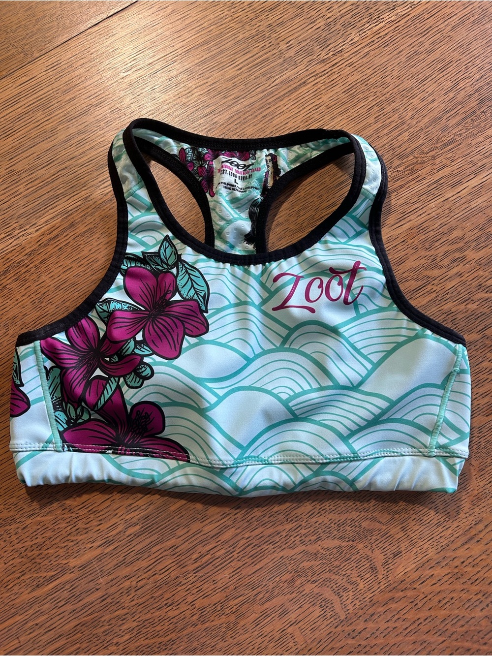 Zoot Sports Bra Triathlon Aloha Always Athletic Running Cycling Size Large